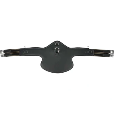 Afbeelding van Horka Singel met Buikbeschermer Leer Zwart/zilver 135cm