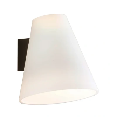 Afbeelding van Lucande wandlamp Timido, wit/zwart, glas, 16,5 cm hoog