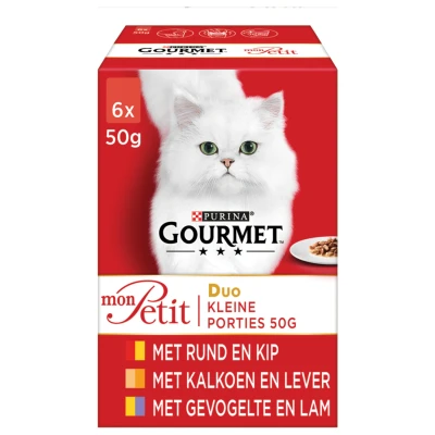 Afbeelding van Gourmet Mon Petit Duo 6x50 g Kattenvoer Vlees