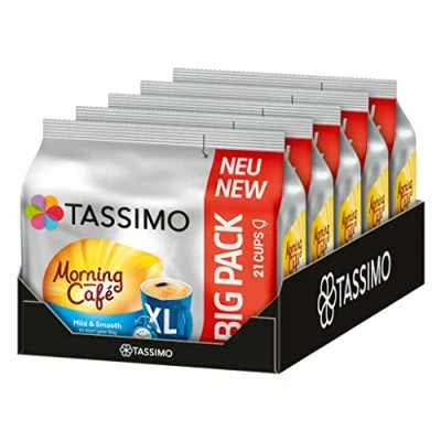 Afbeelding van Tassimo Morning Café XL Mild &amp; Smooth, 5 pack koffiecapsules in grote verpakking (5 x 21 drankjes)