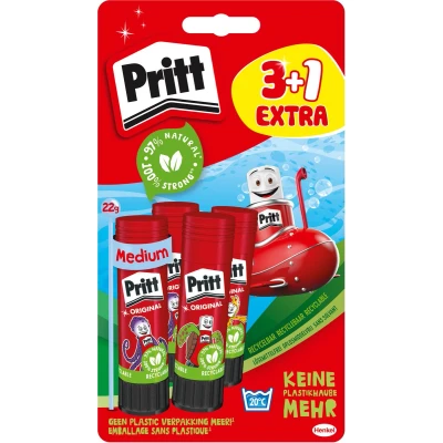 Afbeelding van Pritt Original Plakstift, 22 G, 3 + 1 Gratis, Op Blister Plakstift
