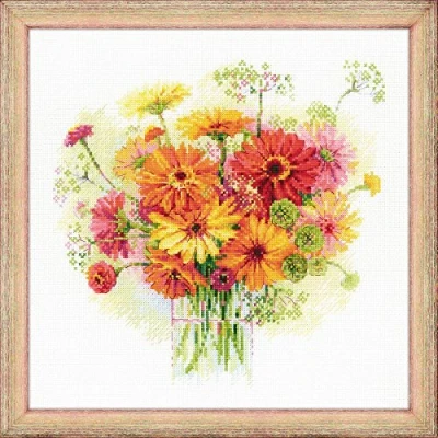 Afbeelding van Riolis borduurpakket Gerbera&#039;s 1485