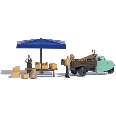 Afbeelding van Busch A SET: MARKTSTAND KARTOFFELN H0 modelbouwsets, hobbybouwspeelgoed voor kinderen, modelverf en accessoires