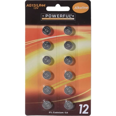Afbeelding van Knoopcel 1.5V AG13 LR44/ L1154 Powerful Alkaline 12 stuks in blister
