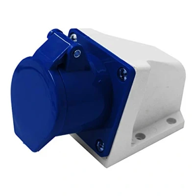 Afbeelding van Electraline 80868, industrieel wandstopcontact, schuin, 32 A, 2P + T, 380 V, IP44, blauw