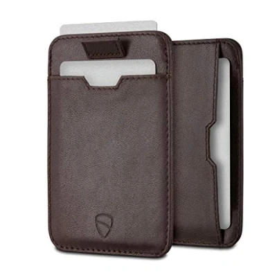 Afbeelding van Vaultskin Chelsea slim leather RFID blocking cardholder unisex brown