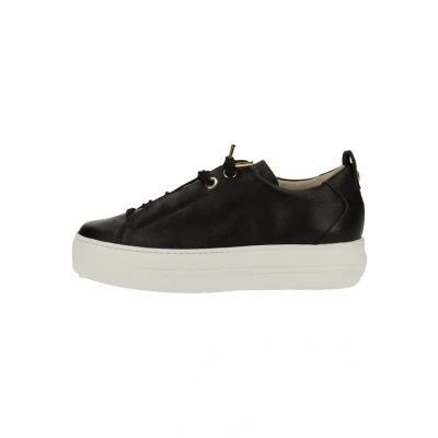 Afbeelding van Paul Green Sneakers laag, Dames, Maat: 37, Schwarz/gold Leer