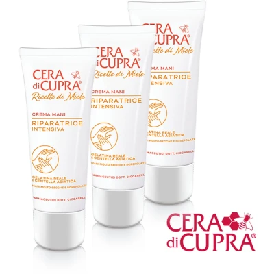 Afbeelding van Cera di Cupra NL 3 stuks Delicate en herstellende handcrème voor een schrale, droge huid met Koninginnegelei 75 ml