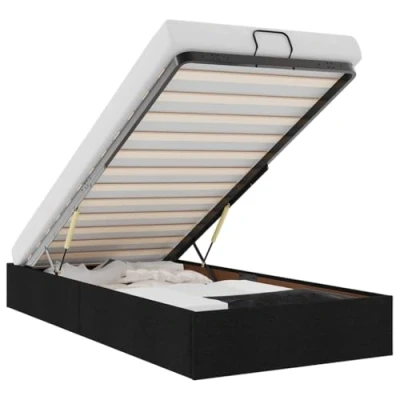 Afbeelding van vidaXL Bedframe zonder matras 80x200 cm stof zwart