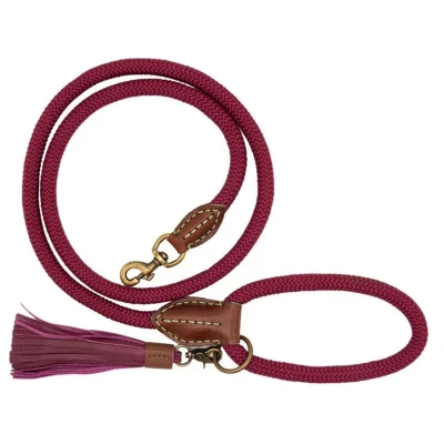Afbeelding van Dwam Looplijn Bonnie Touw Bordeaux Hondenriem 155x1.4 cm