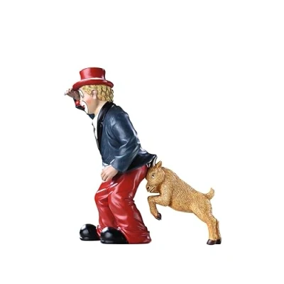 Afbeelding van Gildeclown Gilde Decoratieve clown hinderlaag figuur decoratief hond woonkamerdecoratie klein clownfiguur in geschenkdoos kerstcadeaudecoratie vrouwen mannen
