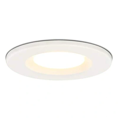 Afbeelding van HOFTRONIC Venezia LED inbouwspot plat 45mm wit 230V IP65 waterdicht 6W 650lm 2700K extra warm dimbare spot voor badkamer, outdoor, keuken, woonkamer