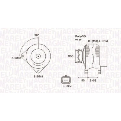 Afbeelding van MAGNETI MARELLI 063731823010 Dynamo / Alternator 14V 150A RENAULT: CLIO 2, SCENIC MEGANE 2