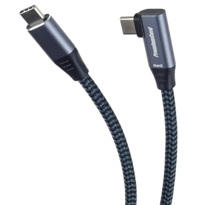 Afbeelding van Kabel PremiumCord USB C Curved (USB 3.2 GEN 2, 3A, 60W, 20Gbit/s) w oplocie bawełnianym 1m