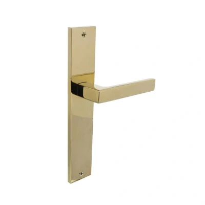 Afbeelding van Intersteel Deurkruk Hera op schild 245x45 mm blind messing titaan PVD