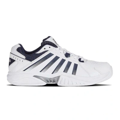 Afbeelding van K SWISS Receiver V Carpet Tennisschoenen voor tapijtbanen, Heren, Maat: 41, White/peacoat/silver Leer en textiel