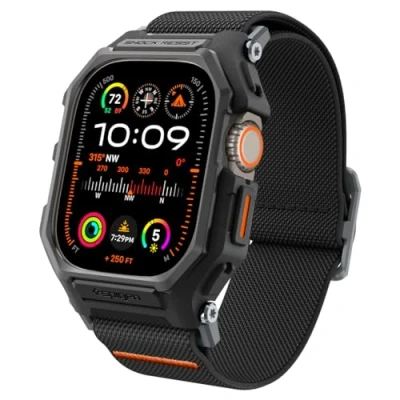 Afbeelding van Spigen Lite Fit Pro hoesje met band voor Apple Watch Ultra 1/2 (49 mm) matzwart