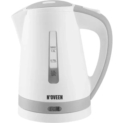 Afbeelding van NOVEEN EK1201 Waterkoker 1L Krachtig 1850 2200W, Snel Koken, 360 Draaibare Basis, Dubbelzijdige Waterniveau Indicator, Automatische Dekselopening &amp; Sedimentfilter Grijs