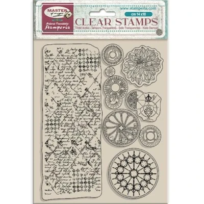 Afbeelding van Stamperia Acryl stempel voor scrapbooking, albums, kaarten maken en bullet journaling, transparant, duurzaam, gemakkelijk te reinigen, perfect handwerk geschenken (Master of Magic, Border &amp;