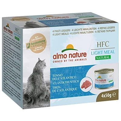 Afbeelding van 4x 50 g Almo Nature HFC Natural Light Atlantische Tonijn Natvoer Katten