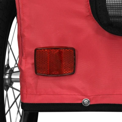 Afbeelding van Hondenfietstrailer oxford stof en ijzer rood