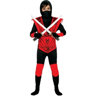 Afbeelding van Fiestas Guirca Verkleedpak Ninja Jongens Rood/zwart Mt. 98/104