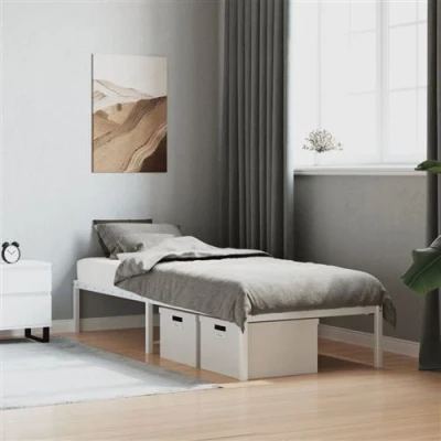Afbeelding van vidaXL Bedframe metaal wit 75 x 190 cm