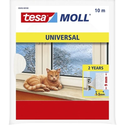 Afbeelding van Tesa Moll Universal Tochtstrip, 10 M X 9 Mm, Wit Tochtstrip