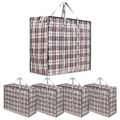 Afbeelding van Deco Express Grote opbergtas Jumbo Bag voor opslag van kleding of verhuizing multipack (5 stuks)