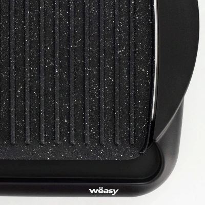 Afbeelding van Wëasy Bakplaat en Grillplaat STO52, Compact, 2 in 1, Professioneel, voor Binnen, Uitneembare Plaat met Antiaanbaklaag Steeneffect, Vaatwasserbestendig, Vlees, Vis, Groenten