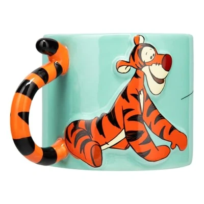 Afbeelding van Paladone Grande Tasse en céramique Disney Tigrou Tail Sous licence officielle Winnie l&#039;ourson à café pour thé et chocolat chaud Cadeau de culture pop enfants adultes