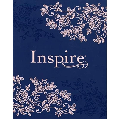 Afbeelding van NLT Inspire Bible Hardcover LeatherLike, Navy The for Coloring Creative Journaling