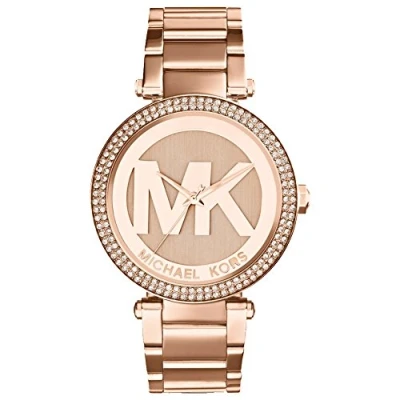 Afbeelding van Michael Kors Parker Dameshorloge 33 mm behuizing driewijzer uurwerk roestvrij staal armband roségoud armband, Rozengoud.,