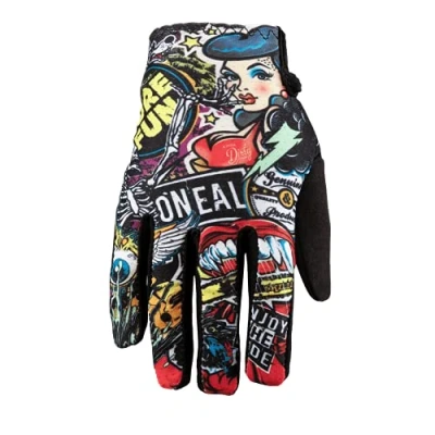 Afbeelding van O&#039;NEAL Fiets en motorcrosshandschoenen Kinderen MX MTB DH FR Downhill Freeride Duurzame flexibele materialen, geventileerde handbovenkant Matrix Youth Glove Crank Zwart Maat M