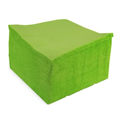 Afbeelding van MORIGAMI Handdoek 40 x cm, 1/4 vouwen, 100 servetten, 2 laags glad met bies, kiwi (SER42207312)