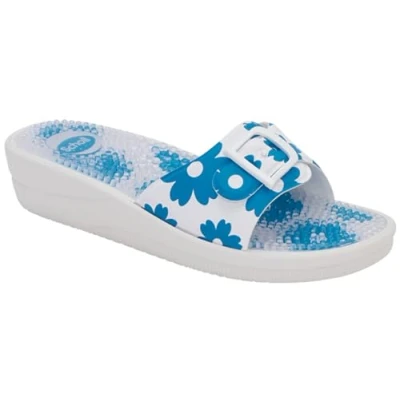 Afbeelding van Scholl Nieuwe massage, damessandalen, Wit/Blauw