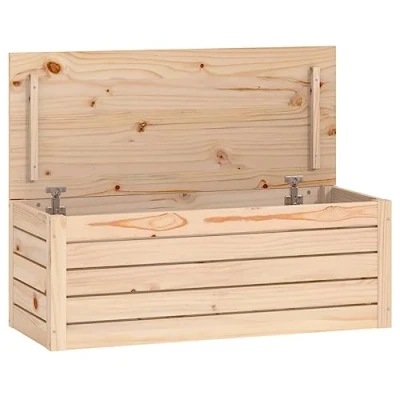Image de vidaXL Boîte de rangement 89x36,5x33 cm Bois massif pin823619