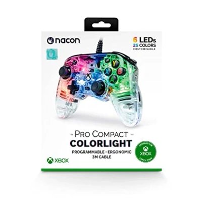 Afbeelding van Nacon Pro Compact Official Bedrade Controller Xbox Series XS Transparant RGB