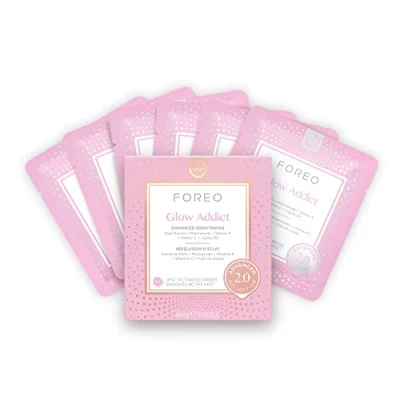Afbeelding van Glow Addict Advanced Collection 2.0 UFO geactiveerd gezichtsmasker, hydraterend schoonheid en verzorging, vitamine C E, alle huidtypes, anti aging, 6 stuks