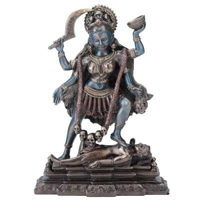 Afbeelding van Veronese Design Beeld/figuur Kali Godin van de Dood Gebronsd beeld Zeer gedetailleerd (hxbxd) ca. 20cm x 15cm 6cm