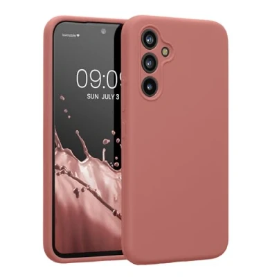 Afbeelding van kwmobile telefoonhoesje geschikt voor Samsung Galaxy A54 5G TPU backcover met siliconen coating Smartphone case in winter roze