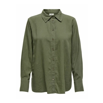 Afbeelding van JDY Locker Geschnitten ÄRMELBÜNDCHEN MIT VOLUMINÖSER Armschnitt Overhemdblouse, Dames, Maat: XS, Khaki