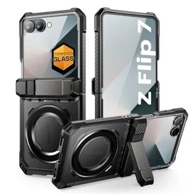 Afbeelding van Supcase Ub Grip Case Geschikt voor Samsung Galaxy Flip 7 hoesje met screenprotector MagSafe Zwart