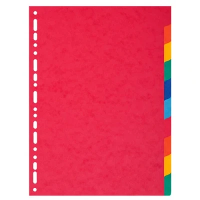 Afbeelding van Exacompta Ref. 1410E register van echt, glanzend karton, 225 g/m², FSC, met 10 neutrale tabs, A4 formaat, afmetingen 22,5 x 29,7 cm, verschillende kleuren