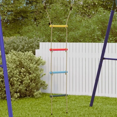 Afbeelding van Touwladder voor kinderen met 4 sporten meerkleurig