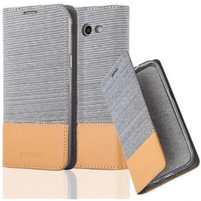 Afbeelding van Cadorabo Hoesje geschikt voor Samsung Galaxy J7 2017 US Version in LICHTGRIJS BRUIN Beschermhoes met magnetische sluiting, standfunctie en kaartvakje Book Case Cover Etui