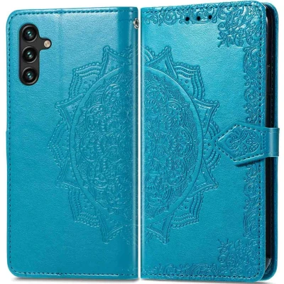 Afbeelding van iMoshion Hoesje Geschikt voor Samsung Galaxy A13 (5G) / A04s Met Pasjeshouder Mandala Bookcase Turquoise
