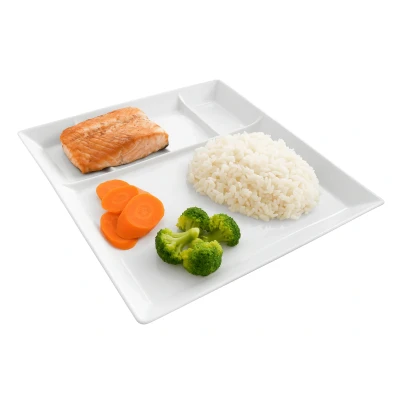 Afbeelding van Fonduebord / Gourmetbord 5 vakken Wit 24 x cm 4 Stuks