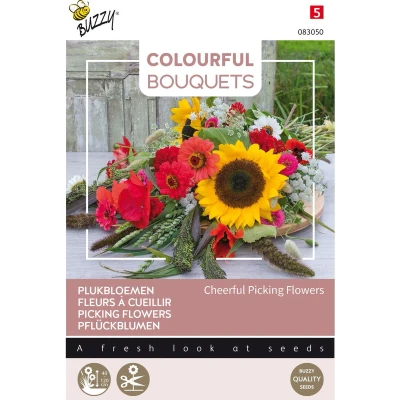 Afbeelding van Colourful Bouquets, Cheerful Picking Flowers Buzzy