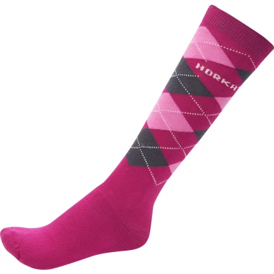 Afbeelding van Horka Sokken Riding Check Fuchsia M